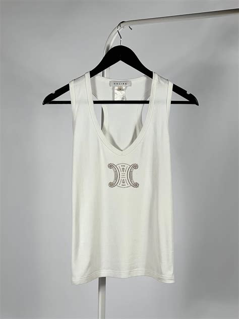 celine tank top white|Celine tank top price.